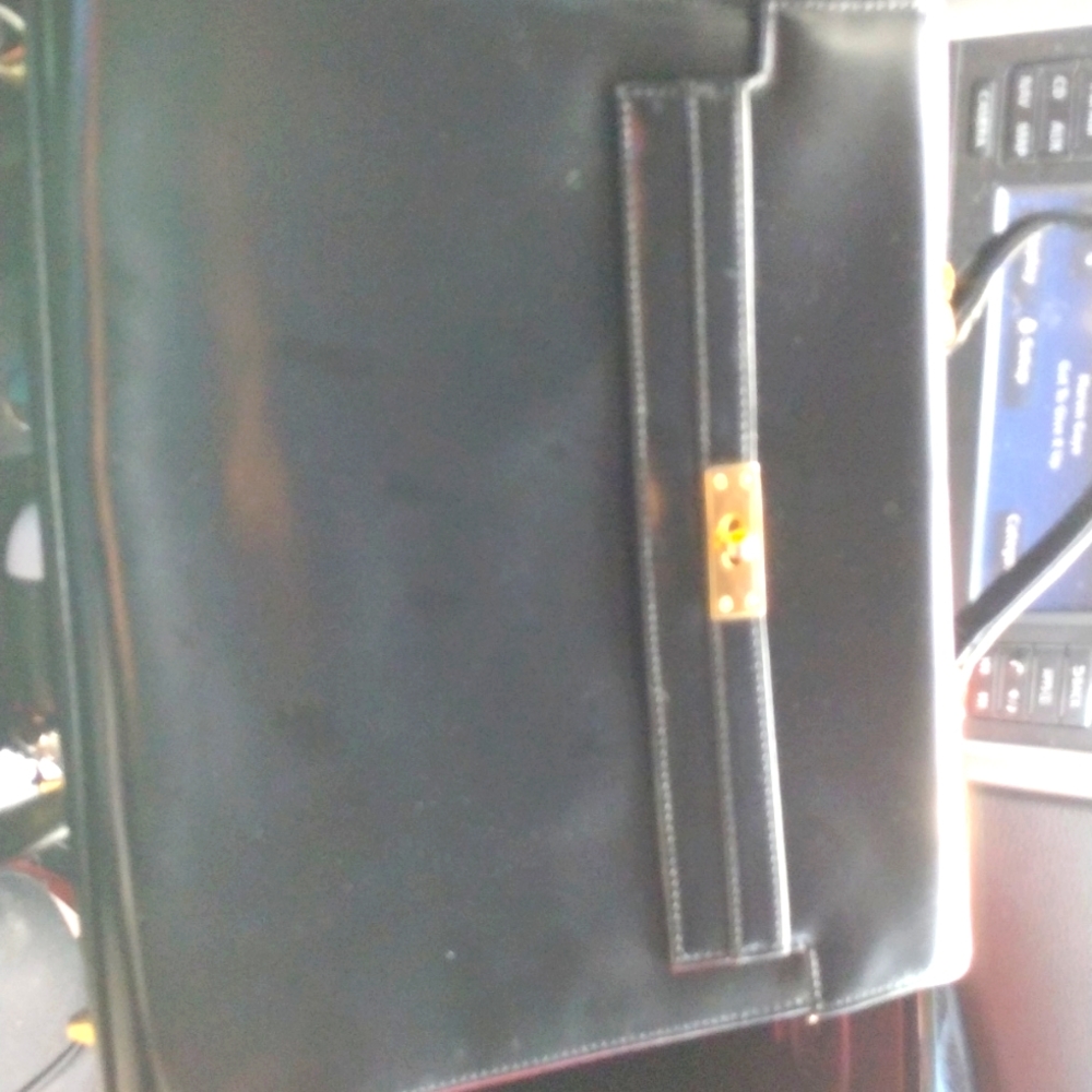 Black leather bag